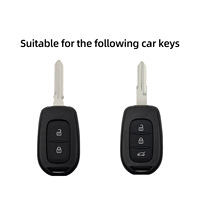 Étui de clé de voiture de luxe en alliage de zinc à 3 boutons pour Kadjar Koleos Megan, matériau premium au toucher doux, résistant aux rayures, télécommande