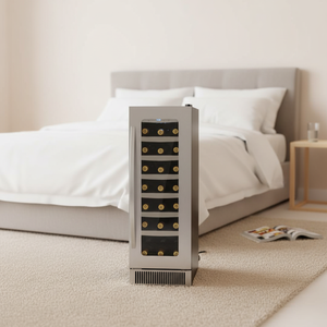 Réfrigérateur vertical OEM JG18B de qualité supérieure à zone unique pour cave à vin, avec compresseur R600a, pour usage domestique - Product Image 1