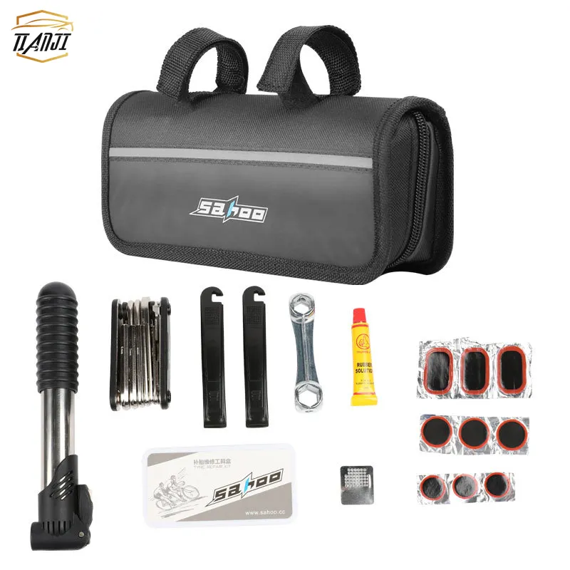 Fietsen Apparatuur Gecombineerd Multifunctionele Draagbare Fiets Reparatie Tool Kit Met Mini Pomp