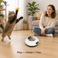 Robot Mainan Kucing Otomatis, Penggoda Kupu-kupu Berputar Interaktif dengan Versi Bluetooth dan Video, Desain UFO