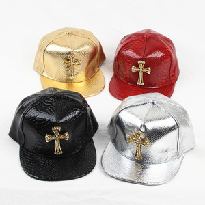 Gorra Snapback de Cuero PU con Diseño de Cocodrilo y Pedrería, Unisex, Estilo Casual - Product Image 1