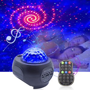 Luz de Proyección de Cielo Estrellado, LED, Bluetooth, Música, Control Remoto USB, Luz Nocturna Redonda, Láser con Efecto de Ondas de Agua, Luz Ambiental - Product Image 1