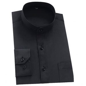 <span class=keywords><strong>Camisa</strong></span> Casual <span class=keywords><strong>de</strong></span> Hombre al por Mayor, Nueva Moda para Negocios Formal, 40% Algodón, <span class=keywords><strong>Manga</strong></span> <span class=keywords><strong>Larga</strong></span>, Cuello Mao, con Botones, Sencilla <span class=keywords><strong>de</strong></span> Color Sólido - Product Image 5