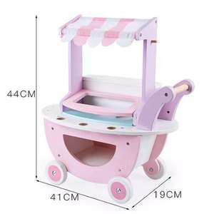 Shine Pep Juego de imaginación para niños Cocina y comida Juguetes Carro de helado de madera Máquina Cono-Regalo de cumpleaños perfecto para niños - Product Image 5