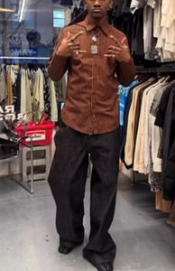 <span class=keywords><strong>Pantalones</strong></span> Vaqueros de Pierna Ancha de Cintura Media Personalizados por el Fabricante, <span class=keywords><strong>Pantalones</strong></span> Vaqueros Holgados de Estilo Japonés, <span class=keywords><strong>Pantalones</strong></span> de Mezclilla Acampanados <span class=keywords><strong>para</strong></span> <span class=keywords><strong>Hombre</strong></span> - Product Image 3