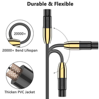 Câble XLR professionnel pour microphone, DMX, pour instruments Canon, guitare, 6,0 mm, 3 broches, mâle-femelle, PVC, cuivre nu