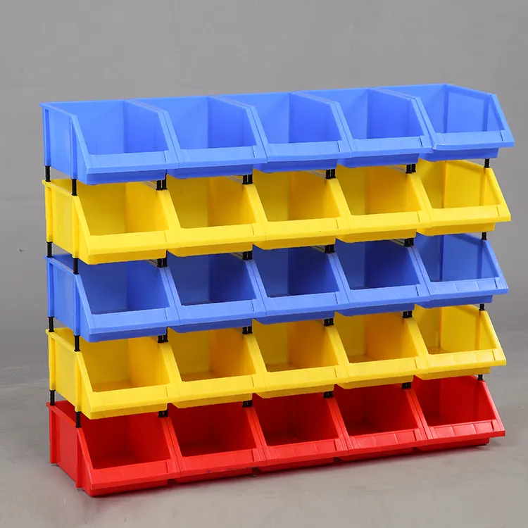 Open Front Storage Bins Plastic Organizer Large Warehouse Stackable Boxes Small Tools Parts Storage Bins