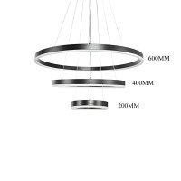 Lustre circulaire moderne à 3 anneaux, 76W, LED dimmable, luminaire suspendu Sputnik, lampe suspendue pour villa/loft