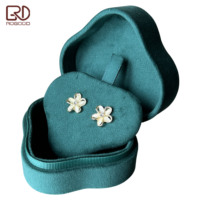 ROGOOD Boîte d'emballage de luxe en velours vert en forme de nuage unique avec couvercle rabattable pour collier, boucles d'oreilles, boîte cadeau créative pour bijoux P2203