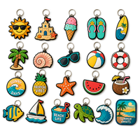 Porte-clés personnalisé en PVC pour l'été, idéal pour les fêtes sur la plage, les vacances, porte-clés en caoutchouc découpé, breloque tropicale personnalisée, cadeau
