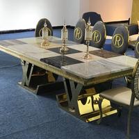 Vente en gros d'ensemble de chaises de table à manger de luxe en métal doré de haute qualité mobilier de salle à manger au design moderne