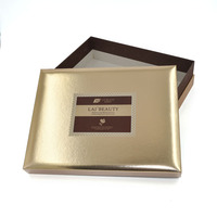 Boîte cadeau rigide en or de luxe, boîte en papier rigide avec couvercle et base personnalisés pour le thé, le chocolat et les emballages cosmétiques