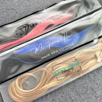 Sacs en plastique longs à la mode pour accessoire d'extension de cheveux avec Logo personnalisé, emballage givré pochette de luxe à fermeture éclair pour perruque