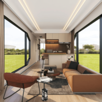 Maisons Tiny de Luxe au Design Moderne, Maisons Préfabriquées Portables, Maisons Capsules Préfabriquées avec Cuisine, Chambre et Salle de Bain