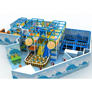 Light Blue Indoor Playground Equipment With Ball Pit For Amusement Park