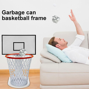 New cross-border basketball hoop trash can, creative mini basketball hoop trash storage <b>bracket</b>, creative trash can. - Product Image 3
