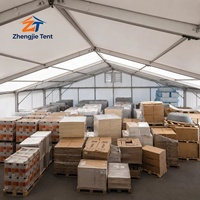 Tente d'entrepôt extérieure en alliage d'aluminium industriel, imperméable, ignifuge, en tissu PVC, à travée libre, abri de stockage temporaire, certifiée CE