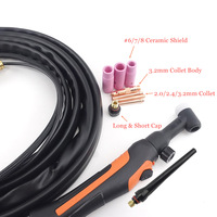 Chalumeau à souder TIG avec poignée Flexible, livraison gratuite, torche avec Valve, tungstène, Arc, Argon, WP26