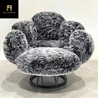 Meubles de salon confortables chaise longue de loisirs de velours canapé simple paresseux chaise de patte d'ours chaise de loisirs de concepteur moderne