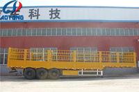 Semi-remorque à 3 essieux, 60 tonnes, avec structure de cage et barrière de protection