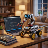 Robot Perro TEPPKOBOT XGO-mini3W con IA, 15DOF, Modo de Locomoción Dual, Ruedas y Patas, Omnidireccional, Control de Postura 6D