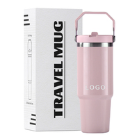 Mug personnalisé sublimé de 30 oz bouteille d'eau de 30 oz gobelets de voiture en acier inoxydable gobelet vierge de sublimation avec poignée et couvercles