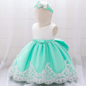 Vestido de Princesa para Bebé Niña 2026, Diseño Color Block con Lazo, Sin Mangas, para Fiesta de Cumpleaños - Product Image 2