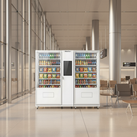Distributeur automatique de snacks et de boissons avec écran tactile à code QR, options de paiement multiples, surveillance automatique du stock