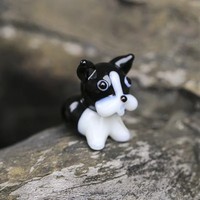 Figura Decorativa de Gatito Negro Hecha a Mano con Técnica de Incrustación de Alambre, Linda Decoración de Vidrio para Escritorio o Dormitorio, Regalo