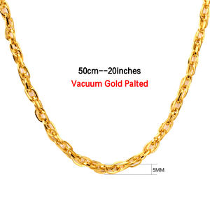 Grosir Kalung Rantai Baja Tahan Karat 316L, Kalung Lebar 5Mm Panjang Rantai Tautan Bulat Disesuaikan Perhiasan Stainless Steel - Product Image 2