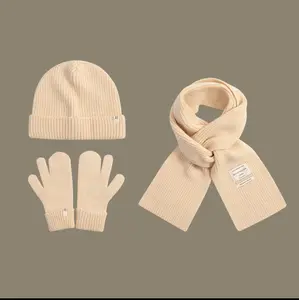 Bộ 3 Chiếc Mũ Beanie Mùa Đông Thiết Kế Mới Dệt Kim Chất Lượng Cao Bán Sỉ Cho Nam