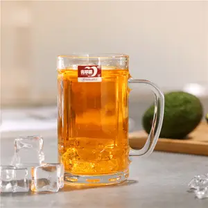 Toptan ürünler yeşil elma cam kolu fincan meyve suyu fincanı 410ml bar catering bira taslak bira bardağı zb18 drinkware