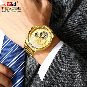 Men <b>Automatic</b> Mechanical Watches Waterproof Business Male Golden Luminous Buckle Wristwatches With <b>Chronograph</b> - Product Image 5