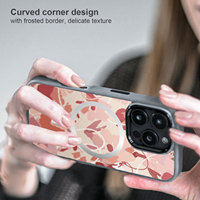 Nouvelle fleur verre trempé anti-rayures antichoc TPU anneau en métal couverture de téléphone de charge sans fil pour iPhone 16 plus pro max étui