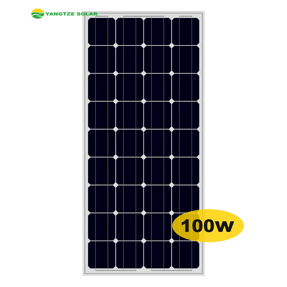 2019 cina fornitore di dimensioni di 100 watt pannello solare