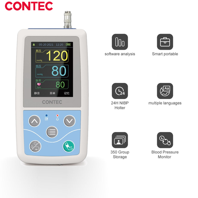 CONTEC 24 Hours Ambulatory Bp Measure Machine Holter Arm Blood Pressure Monitor
