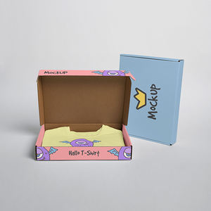 Caja de cartón corrugado plegable rosa con logo personalizado para transporte postal y embalaje de regalos de ropa - Product Image 2