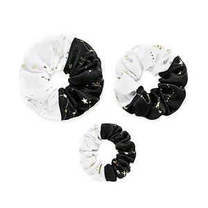 Black White Hair Ties Spliced Color Shiny Star Hair <b>Scrunchies</b> Wrap Simple Ponytail Decoration for Girls - Product Image 1