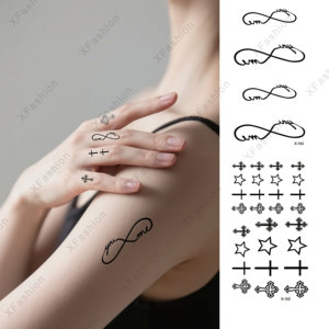 <span class=keywords><strong>Tatuajes</strong></span> Temporales de Papel Vintage, Pequeños, Lindos, Negros, de Larga Duración, para Mujeres, Hombres, Niños y Niñas, para Cara, Cuerpo, Dedos, Manos - Product Image 2
