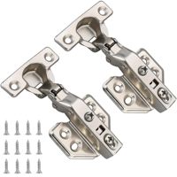 Charnière de porte de placard à fermeture amortie en nickel, à recouvrement total, de 26 mm, profilée en coupelle, unidirectionnelle, pour porte fine de meuble de cuisine