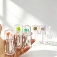 Tubes de brillant à lèvres vides de 4 ml avec couvercle motif fruits, tubes de baume à lèvres, flacons de brillant à lèvres transparents, tubes mignons motif fruits