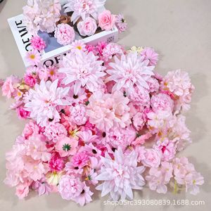 ดอกไม้ประดิษฐ์ชุดดอกกุหลาบสีชมพูผ้าไหม 50 ชิ้นงานแต่งงาน DIY อุปกรณ์เสริมฮันฟูกิ่งเดี่ยวลายนูนทำด้วยมือ - Product Image 1