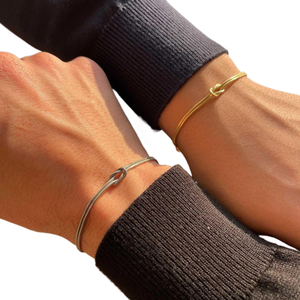 Pulsera Zhongai de estilo europeo y americano con nudo de serpiente, pulsera de oro con nudo de amor, pulsera de pareja con corazón, cadena romántica. - Product Image 2