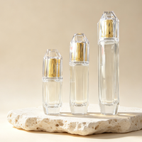 Flacons de parfum en verre transparent personnalisés de luxe 30ml 50ml 100ml ronds avec gravure et couleurs personnalisées avec boîte