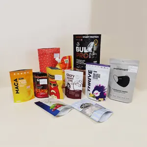 Customization design aluminium mylar with zip lock plastic foil food grade packaging bags stand up zip lock pouch