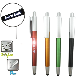 Bolígrafo de luz LED 3 en 1 creativo promocional, bolígrafo láser con impresión de logotipo personalizado, bolígrafo de plástico con lápiz táctil - Product Image 2
