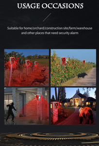 Vente flash : Alarme solaire extérieure anti-cerfs, anti-lynx, anti-<span class=keywords><strong>chien</strong></span>, lumière rouge, télécommande - Product Image 6