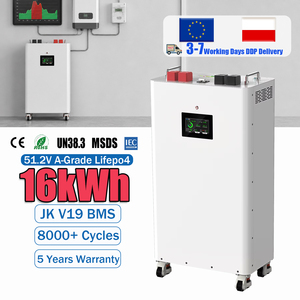 แบตเตอรี่ LiFePO4 16kWh 48V 51.2V แบบชาร์จไฟได้ JK V19 BMS แบบตั้งพื้นชนิดแบตเตอรี่ลิเธียมเหล็กฟอสเฟตพลังงานแสงอาทิตย์ - Product Image 1