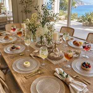 Assiettes jetables en plastique transparent réutilisables, design minimaliste et frais, respectueuses de l'environnement, pour les fêtes et les célébrations - Product Image 5