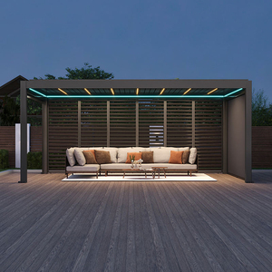 Luxury Aluminium Frame Waterproof Louver Roof Electric Louvered <strong>Gazebo</strong> Garden Bioclimatic Outdoor Aluminium Pergola - Product Image 5